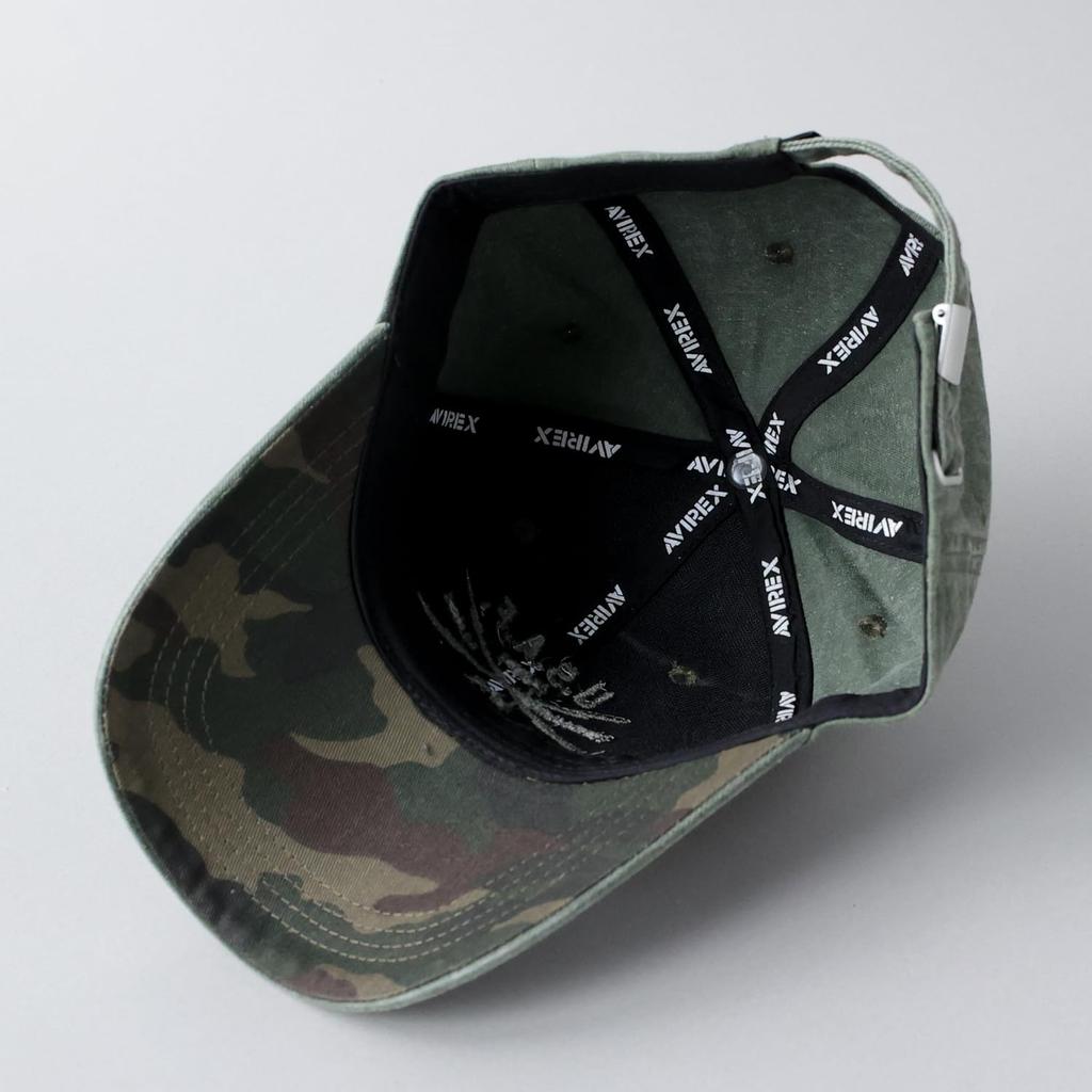 AVIREX Military 6-Panel Low Cap Pigment Cap Baseball Cap Hat Men's USAF Khaki