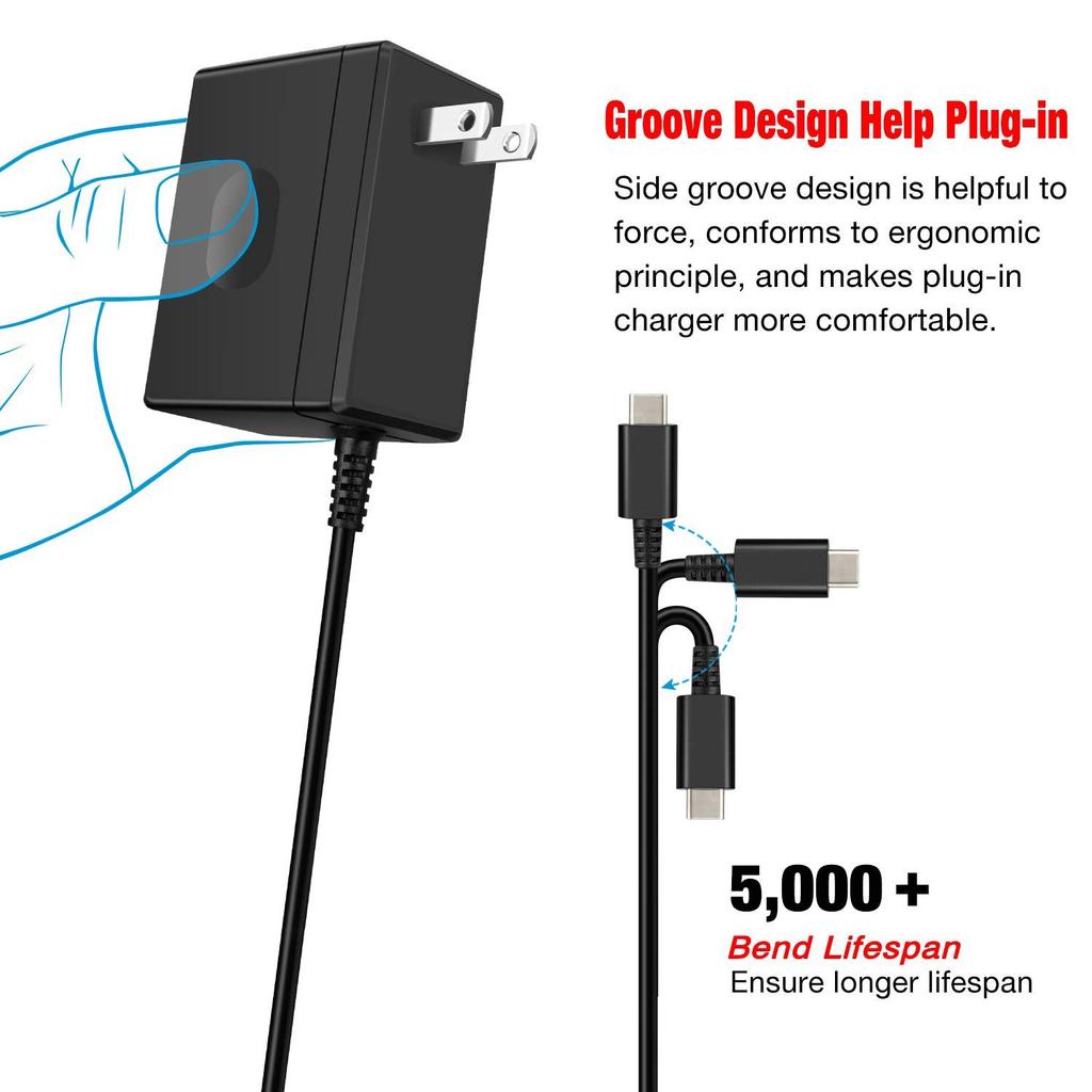AC Adapter Charger Compatible Nintendo Switch EU/US Plug for NS Switch Lite/OLED Controller Fast Charging Kit Accessories