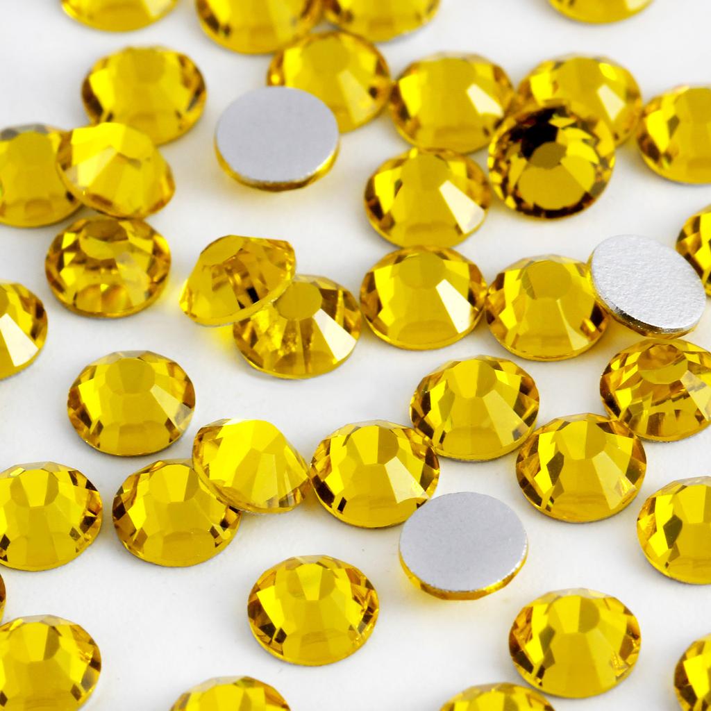 Flatback Loose Rhinestones Glass Glue on Eco-Friendly 12 Facets Bulk 1440pcs for Nail Art