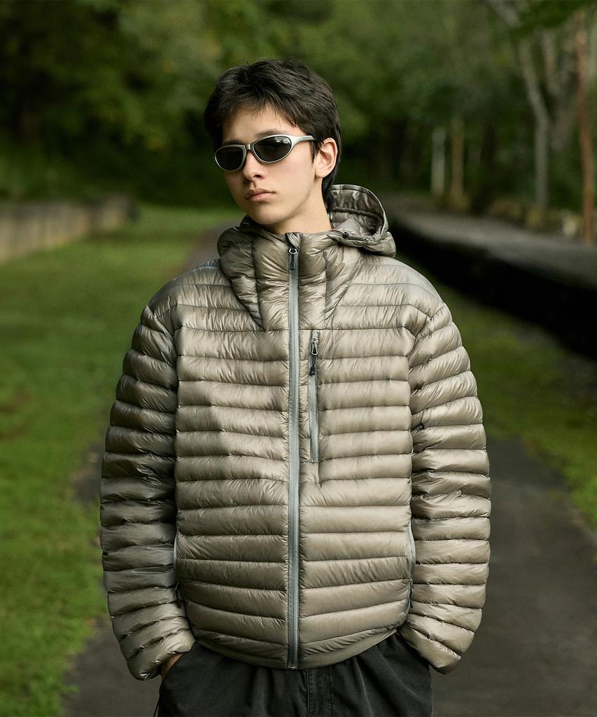 Minimalproject Silent See-Through Hooded Lightweight Down Jacket Mpj112 [Orange]