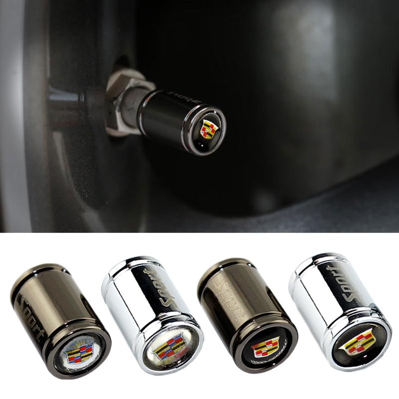 Alloy Tire Valve Cover Wheel Stem Caps for Cadillac Logo Escalade Tiburon Deville Seville XT5 XTS CTS BLS SLS DTS Accessories