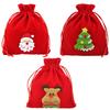 3Pcs Printed Drawstring Candy Bags Christmas Gift Bags for Party Holiday Jewelry Fruits Candies Premium Sturdy