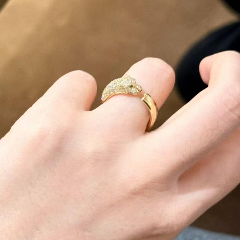 Inele Leopard Elegant placat cu Aur Roz 18K cu Diamante – Design Vintage pentru Cupluri, Stil Deschis pentru Bărbați și Femei.