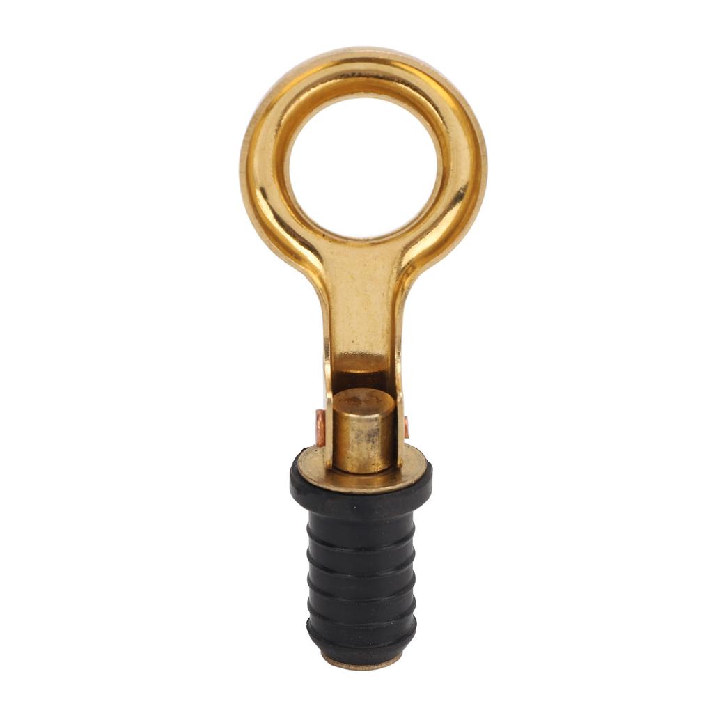 Snap Handle Drain Plug Rubber Brass Twist Design Long Lasting Marine Drain Plug for Boat Yacht Livewell 0.6inch