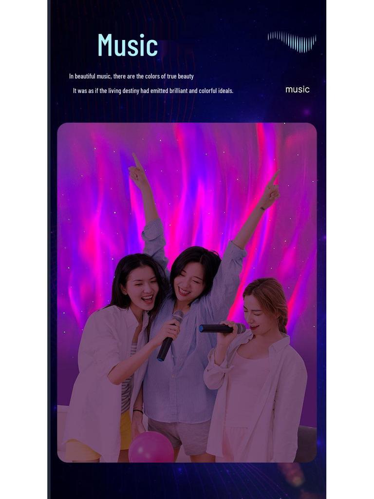 Little Wrist Starry Sky Light Projector: Dreamy Bedside Speaker with Water Ripple Effect for Kids' Rooms