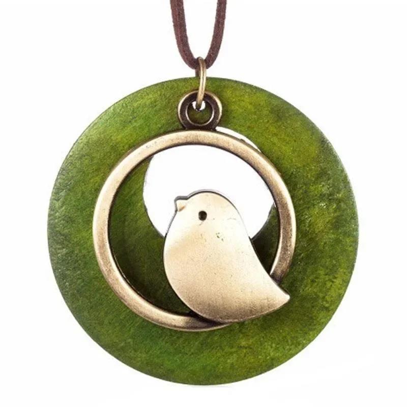 1 PC Bohemia Bird Pendant Necklaces for Women Men Vintage Long Wooden Chain Charms Necklace Fashion Jewelry Christmas Gifts 189]