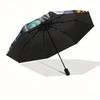 Yin Yang Dragon Phoenix Circular Art PrintUmbrella, Portable 3-Fold Compact Umbrella for Men & Women Gift