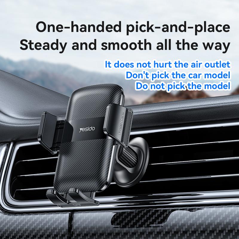 YESIDO C251 Air Vent Car Phone Holder for 4.8-7.2 Inch Phones,360-Degree Rotation