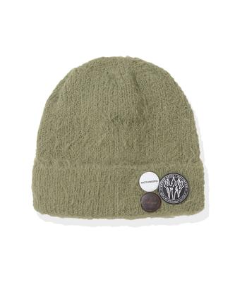 NOT4NERD Long Cuff Badge Beanie - Light Khaki