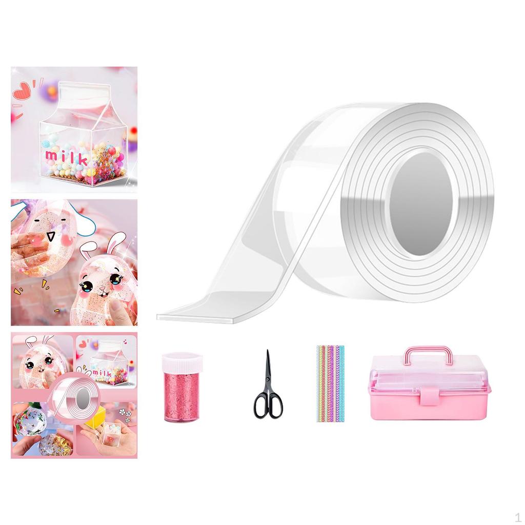 Bubble Balloons Blowing Double Sided Tape Strong with Straws Sticky Sensory Toy Clear Color for