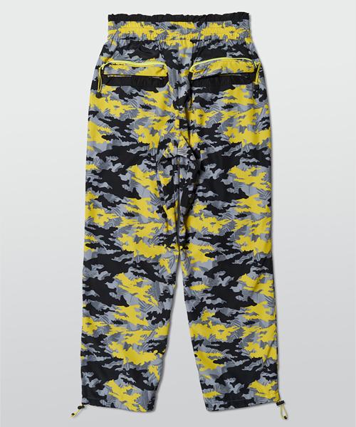 Zensai Camo Patch Color Block String Pants [Orange/Yellow]