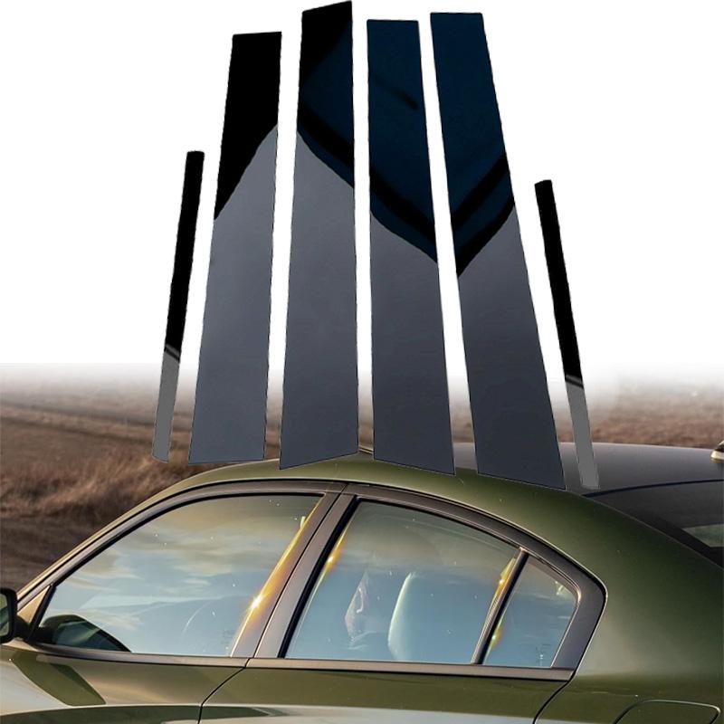 Glossy Black Window Pillar Post Trim Covers Fit For Dodge Charger 2011-2023 Exterior Car Door Column Sticker Styling Accessories