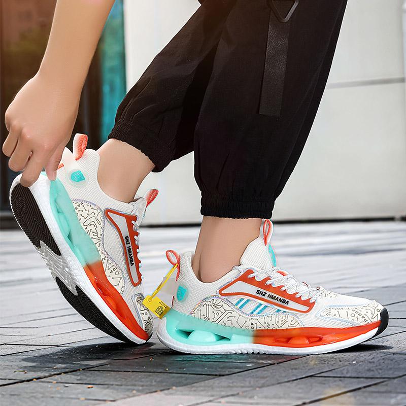 Neue Popcorn-gedämpfte Paar-Studenten-Laufschuhe Sport-Freizeitschuhe gedämpfte weich besohlte Herren- und Damenschuhe