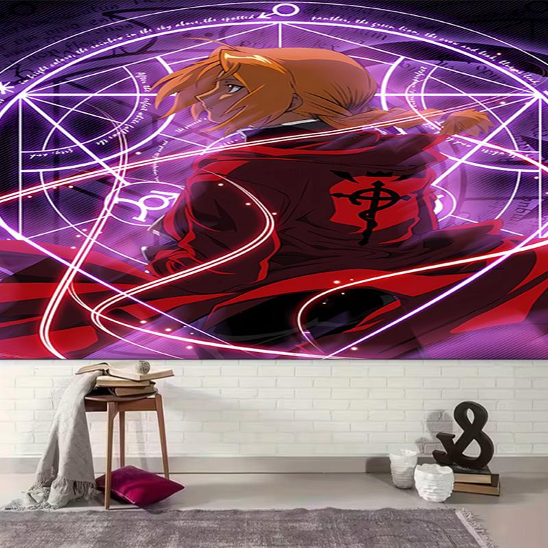 1pc Fullmetal Alchemist Tapestry, Living Room, Bedroom, Office, Party Decor, Ideal Festive Gift