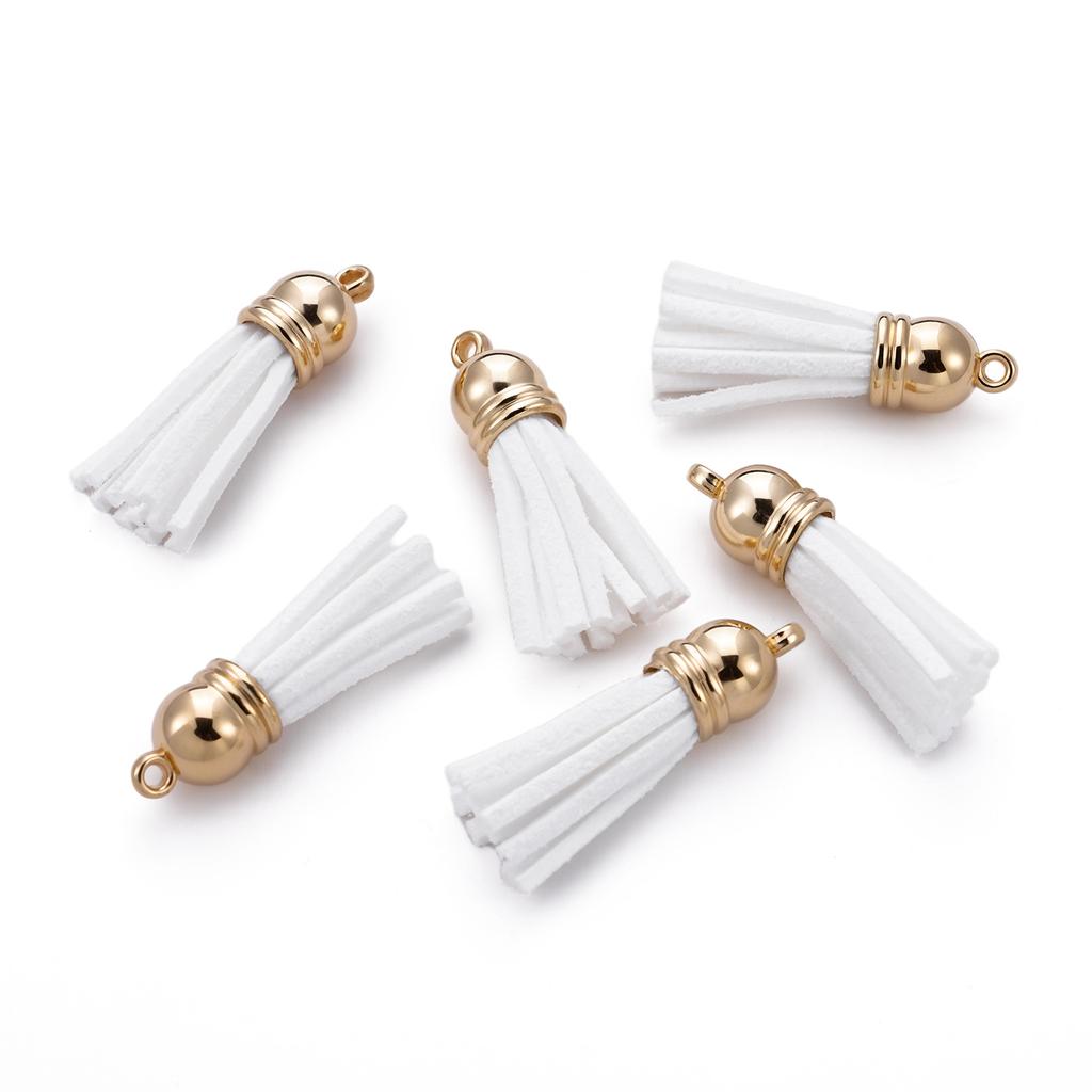 20pcs/lot 38mm Tassel Vintage Leather Tassels Fringe Pendant For DIY Keychain Jewelry Making Supplies Charms Accessories