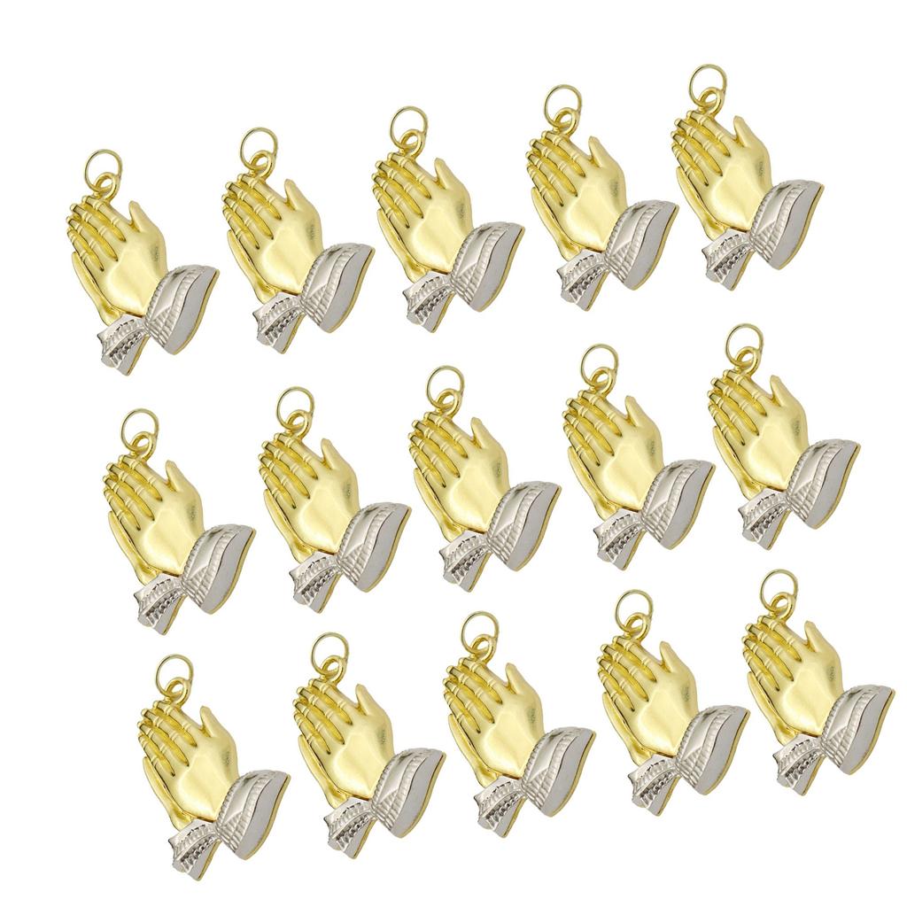 15pcs Elegant Praying Hands Pendant Keyring Ornamentation Perfect for Travelers Believers Seeking Spiritual Comfortable