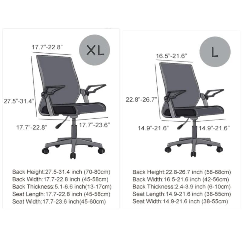 Jacquard Covers for Computer Chair with Armrests Elastic Stretch Swivel Desk Chair Cover Executive Chairs Cover for Computer