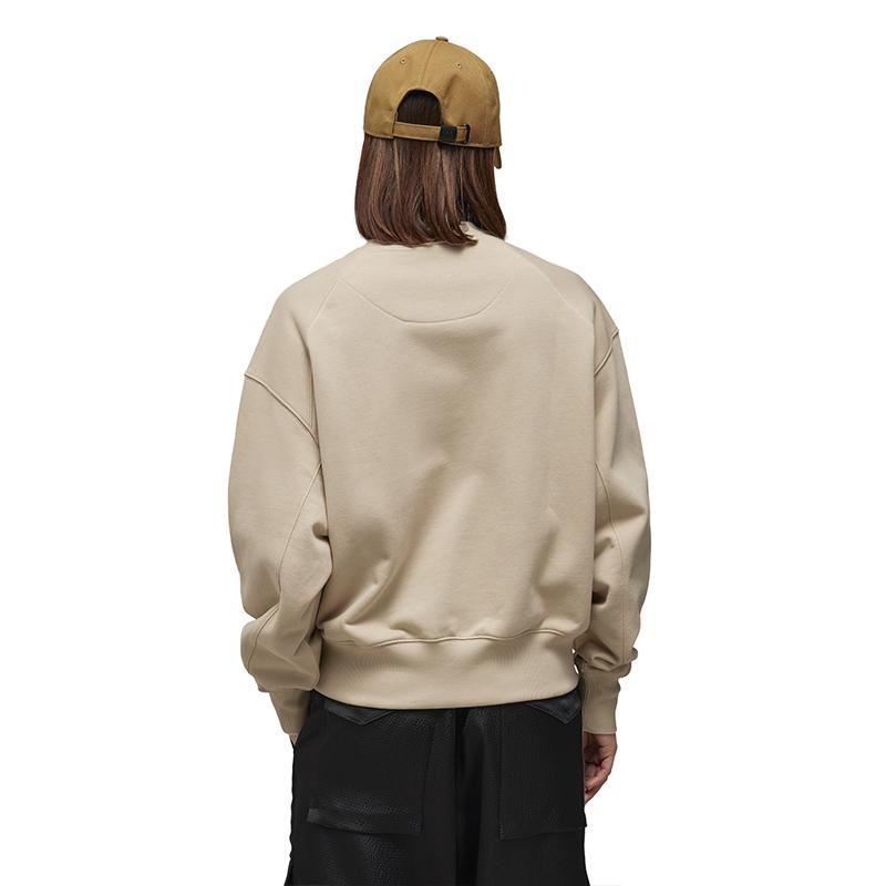 Y-3 Ft Crew Sweat Solid Color Long Sleeve Round Neck Casual Sweatshirt Women sweatshirt Khaki 50-IV5569