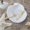 ORSA JEWELS Vintage 925 Sterling Silver Natural Baroque Pearl Earrings with Paper Clip Eardrops for Women Handmade Jewelry GPE29
