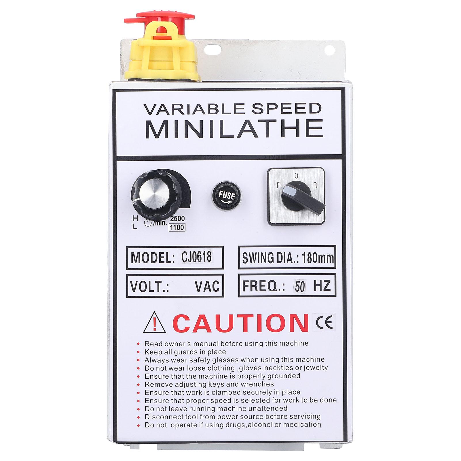 

Lathe Control Box Speed Controller Assembly Switch Fuse for 0618‑3B 0618 AC 220V