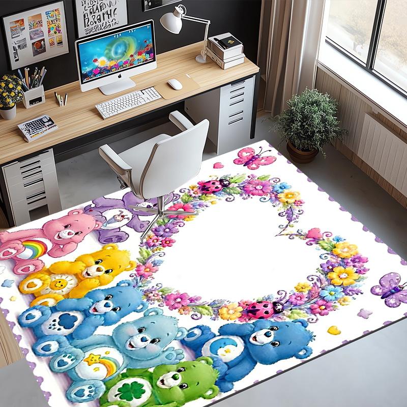Care Bears Pattern Rug, Indoor/Outdoor Mat, for Picnic, Gameroom, Bedroom, Office, Living Room, Home Decor Carpet, Birthday Gift