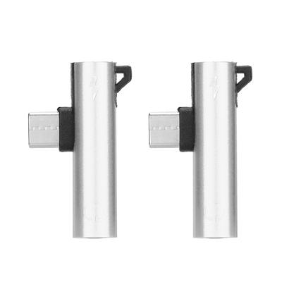 2 SZT. Adapter USB C na 3,5 mm audio 2 w 1 audio Ładowanie USB C na gniazdo audio ABS USB C na gniazdo audio