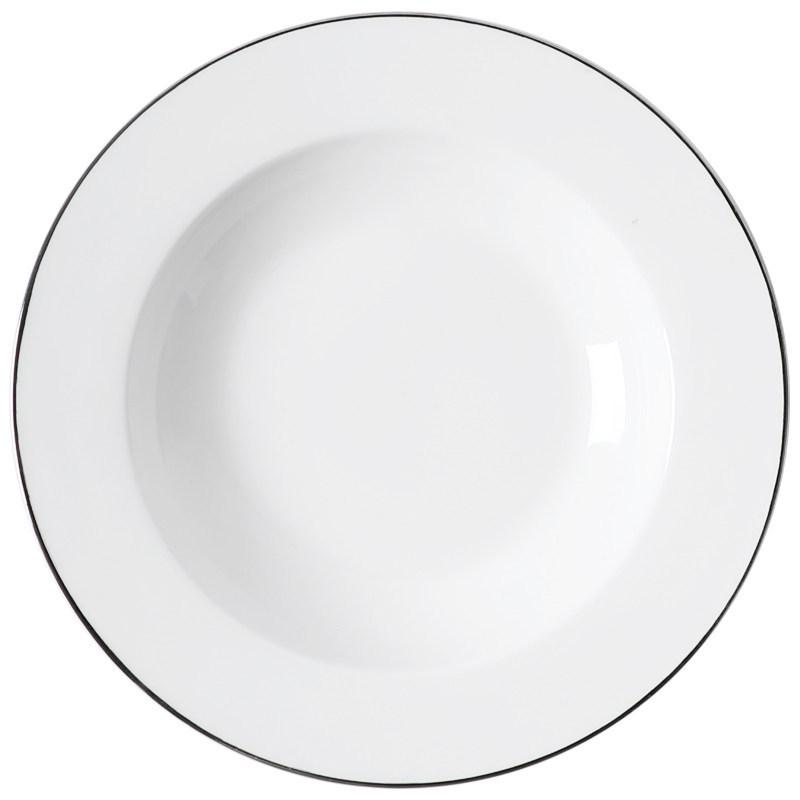 Piatto in Porcellana Ossea con Bordo Dorato Stile Nordico - Piatto Piano Elegante per Bistecca e Zuppa, Stoviglie Occidentali di Lusso Leggero.