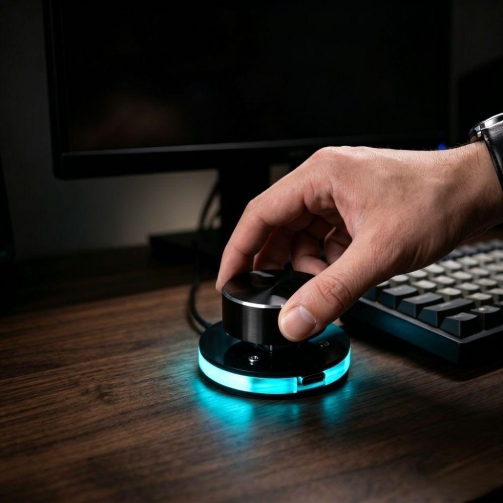 Lighting Volume Control Knob Adjustable External Media Controller Computer Use