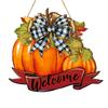 High-definition Printed Pumpkin Fall Welcome Sign, Thanksgiving Door Hanger, Wooden Decor Solid Wood Hanging Porch Sign for Autumn Harvest Farmhouse