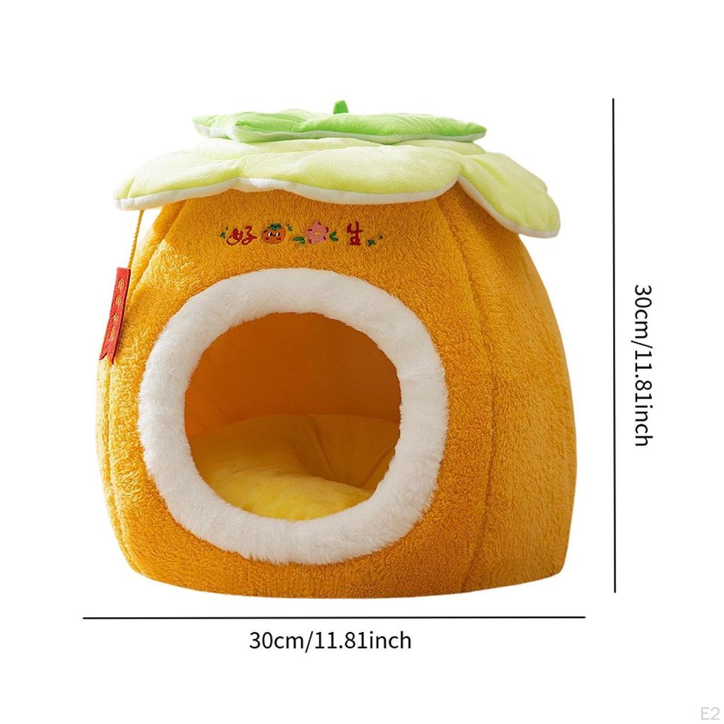 Persimmon Shaped Cats House Orange Warm PP Cottons Versatile Accessory Supplies for Winter Soft