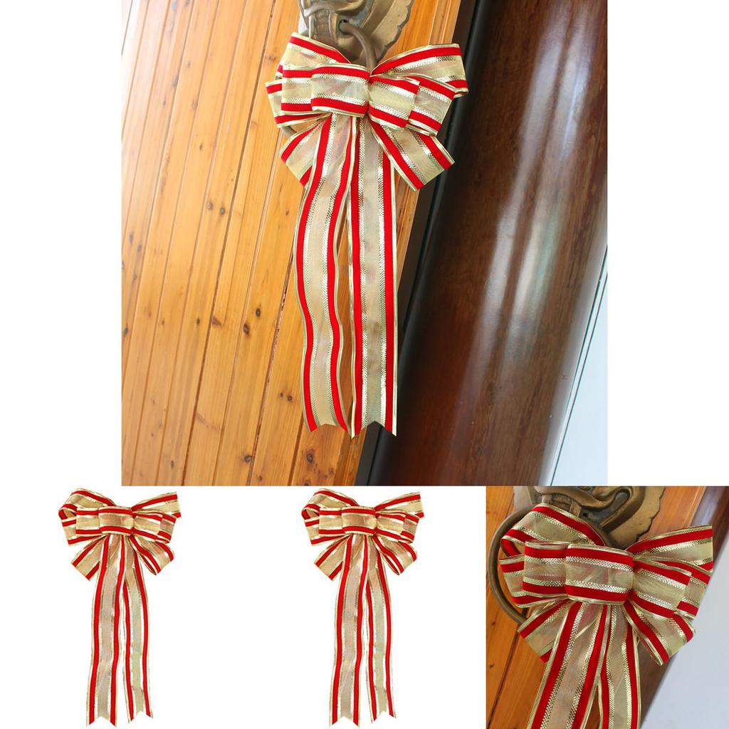 Große Gold-Rote Weihnachts-Schleifen-Dekoration Perfekt für Weihnachtsbaum-Dekorationen