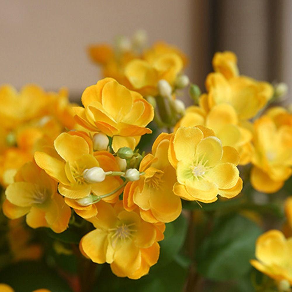 Lifelike Simulation Jasmine Long Stems Fake Flowers Artificial Silk Jasmine Flower  Home Office