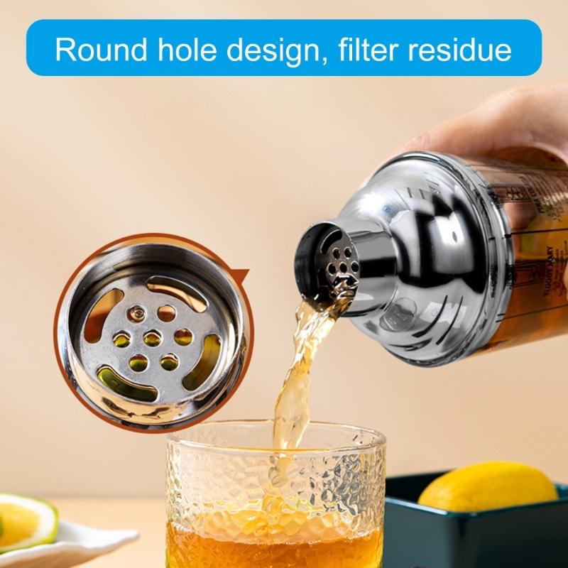 Elegant 400ml Cocktails Mixing Set Shaker Set Including Large Shaker Stirrer and Measuring Cup for Parties
