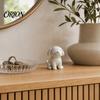 Small Pet Statue Dog Figurine, 3D Printed Cute Puppy Sculpture, Smile Animal Desktop Nordic Style Decor Ornament for Living Room Table Decor,