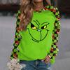Women's Fashion Casual Long Sleeve Christmas Printed  Neck Sweatshirt Top