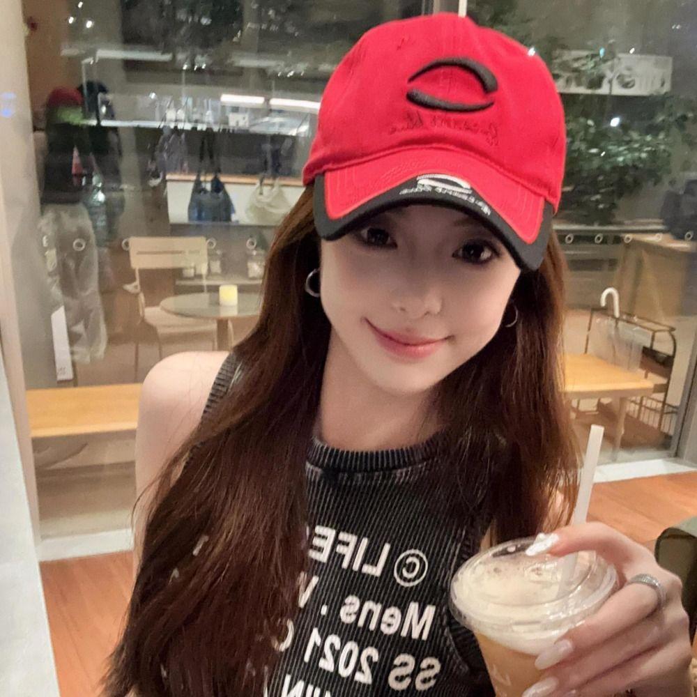 Y2K Vintage Baseball Cap Embroidery Visors Snapback Cap Fashion Letter Peaked Cap Teenagers