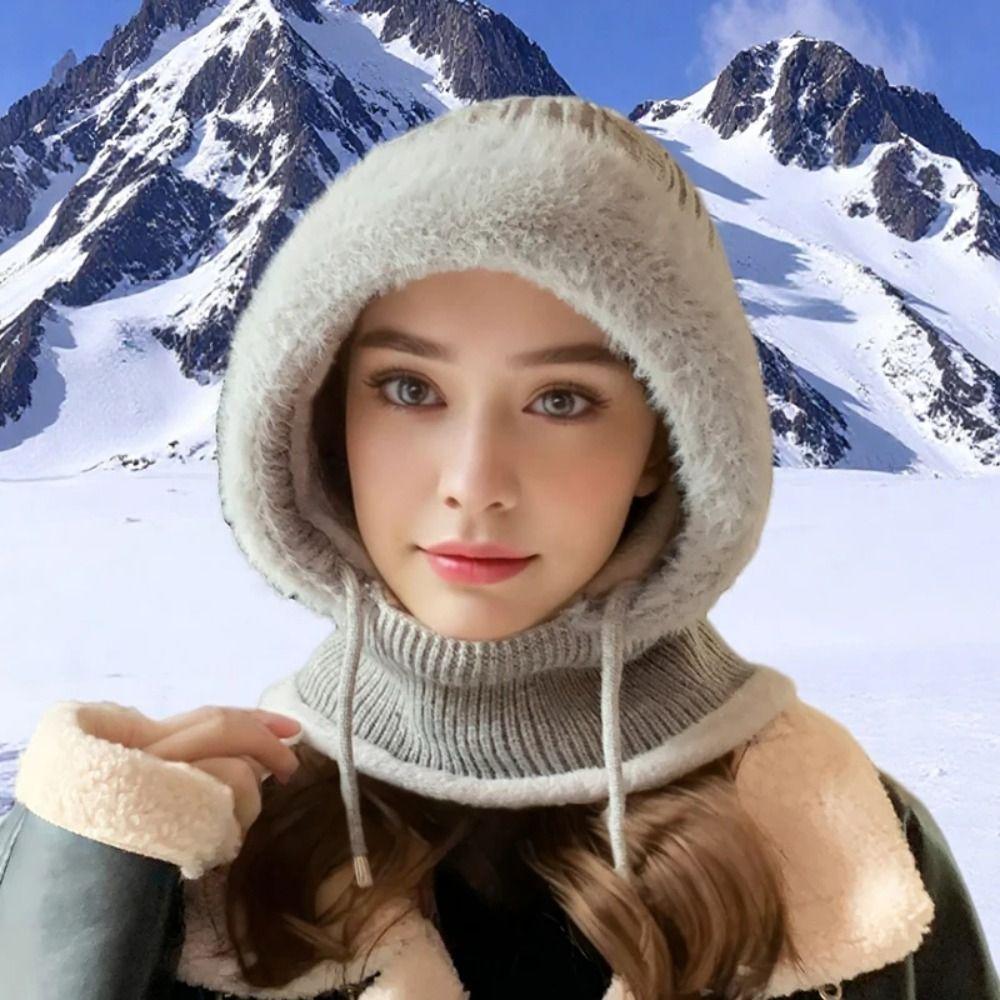 Warme Beanie Mütze Ohrenschutz Sturmhaube Mode Strickmütze Damen