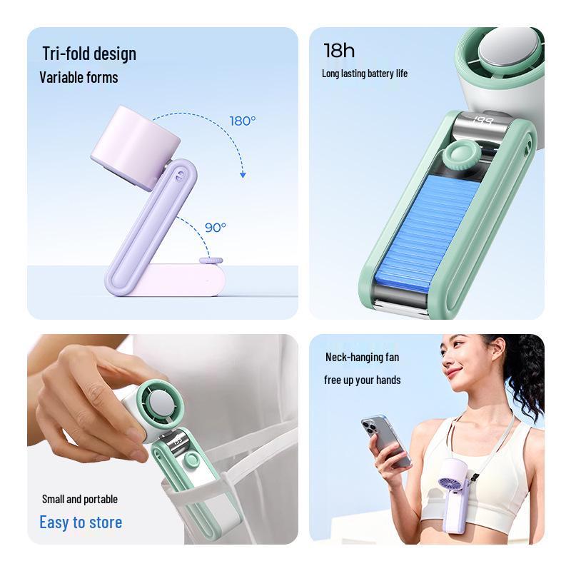 Eslite Rechargeable Mini Handheld Fan – High-Speed, Foldable, Portable, Large Wind Flow