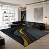 Modern Light Luxury Black Golden Large Rugs Decoration Home Sofa Coffee Tables Living Room Carpet Bedroom Bath Non-slip Foot Mat