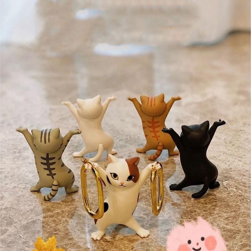 Dancing Cat Figure Decoration Animation Cat Model Fashion Toy Enchanting Cat Capsule Toy Doll Cake Decoration