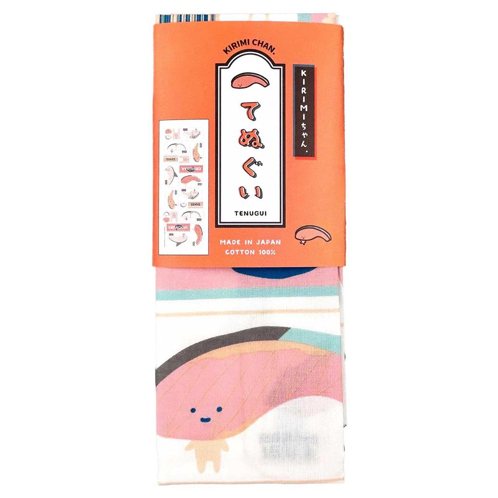 Nomura Towel Sanrio Characters Traditional Japanese Pattern Tenugui Supermarket 34 x 90 Japanese-made (Hand Towel) - KIRIMI-chan. cm, 100% Cotton.