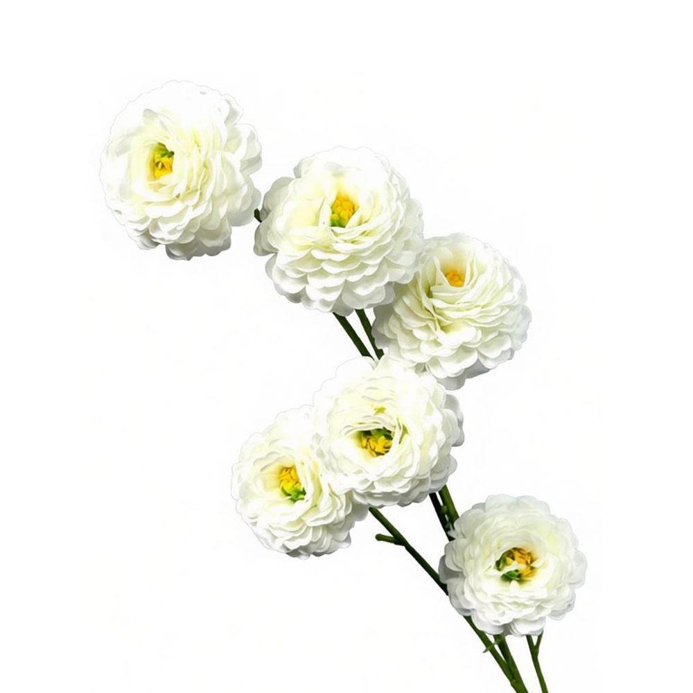 

DIY Flower Fake Flowers Silk Ranunculus Flower Bouquet Simulation Flowers Photography Props белый