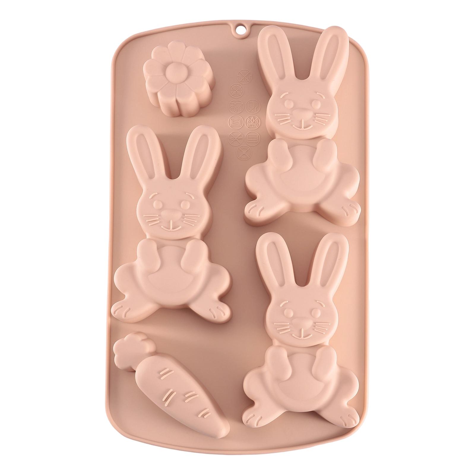 

Silicone Bunny Chocolate Candy Mold | 3D Bunny-Shaped Non-Stick Mold, Suitable For Cupcakes, And Soap One Size рожевий