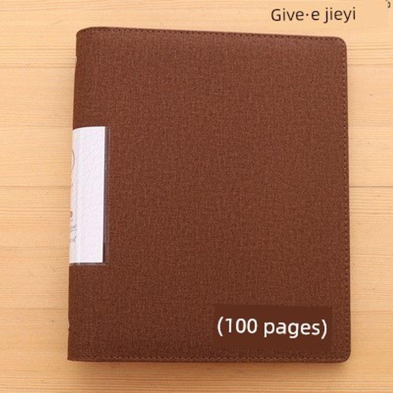 Large Capacity Leather Perforated Loose-Leaf Contract Folder