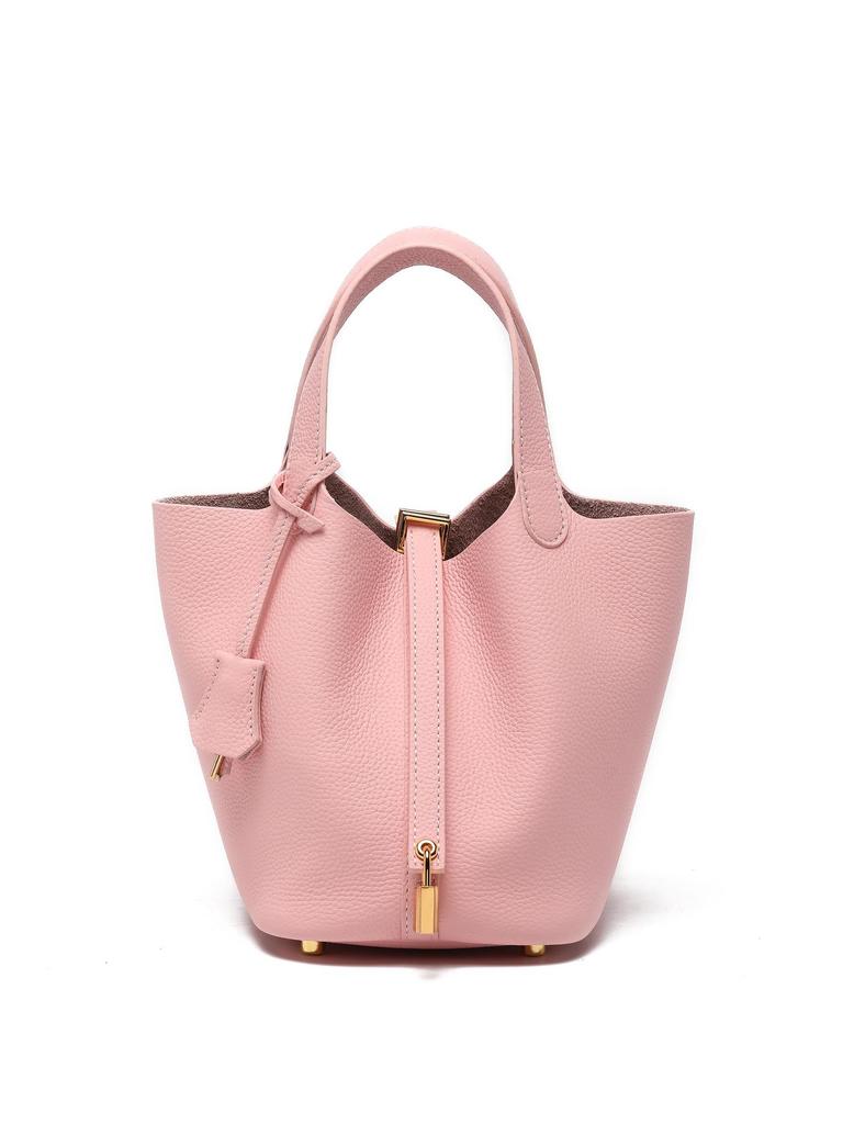 Women's High-Quality Genuine Leather Bucket Bag - Exquisite Cowhide Handbag