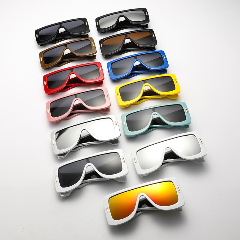 New Fashion Large Frame Integrated Colorful Square Sun Glasses With Future Technology Sense Outdoor Fashion Sunglasses Female