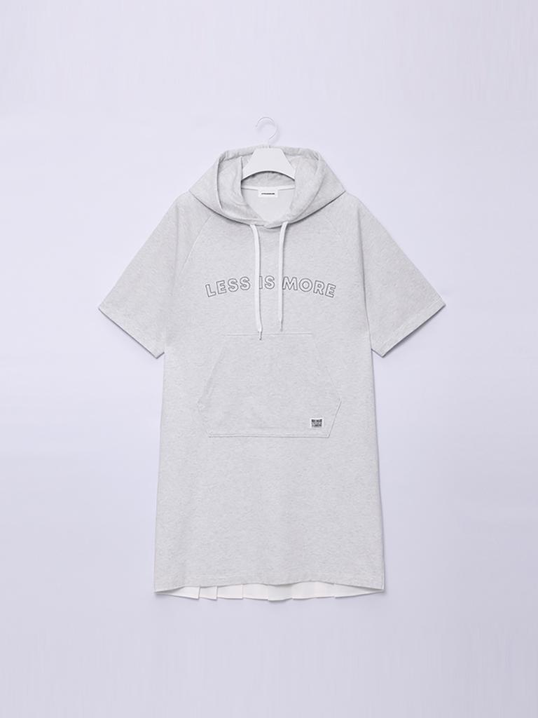 SPNK Hoodie Op Back Pleated Dress_El Grey