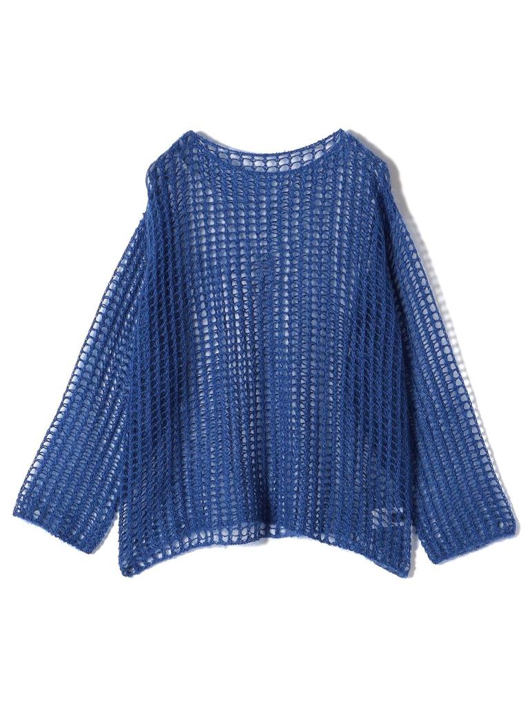 Ships for Women Knitted Mohair Mesh Hand One Size Pullover, Washable, Women's, 316040616, Blue,