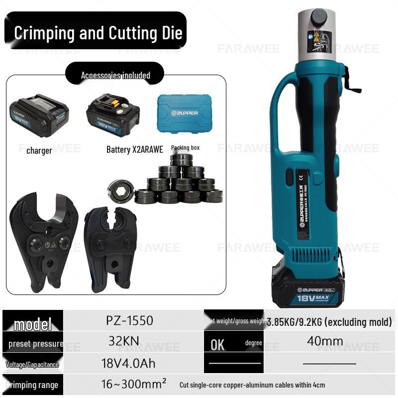 ZUPPER PZ-1550 Stainless Steel Cordless Electric Pipe Press Tool by Jūlì Tools