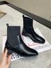British style knitted stretch socks boots women's new thin boots with socks boots thick heel Martin boots short boots